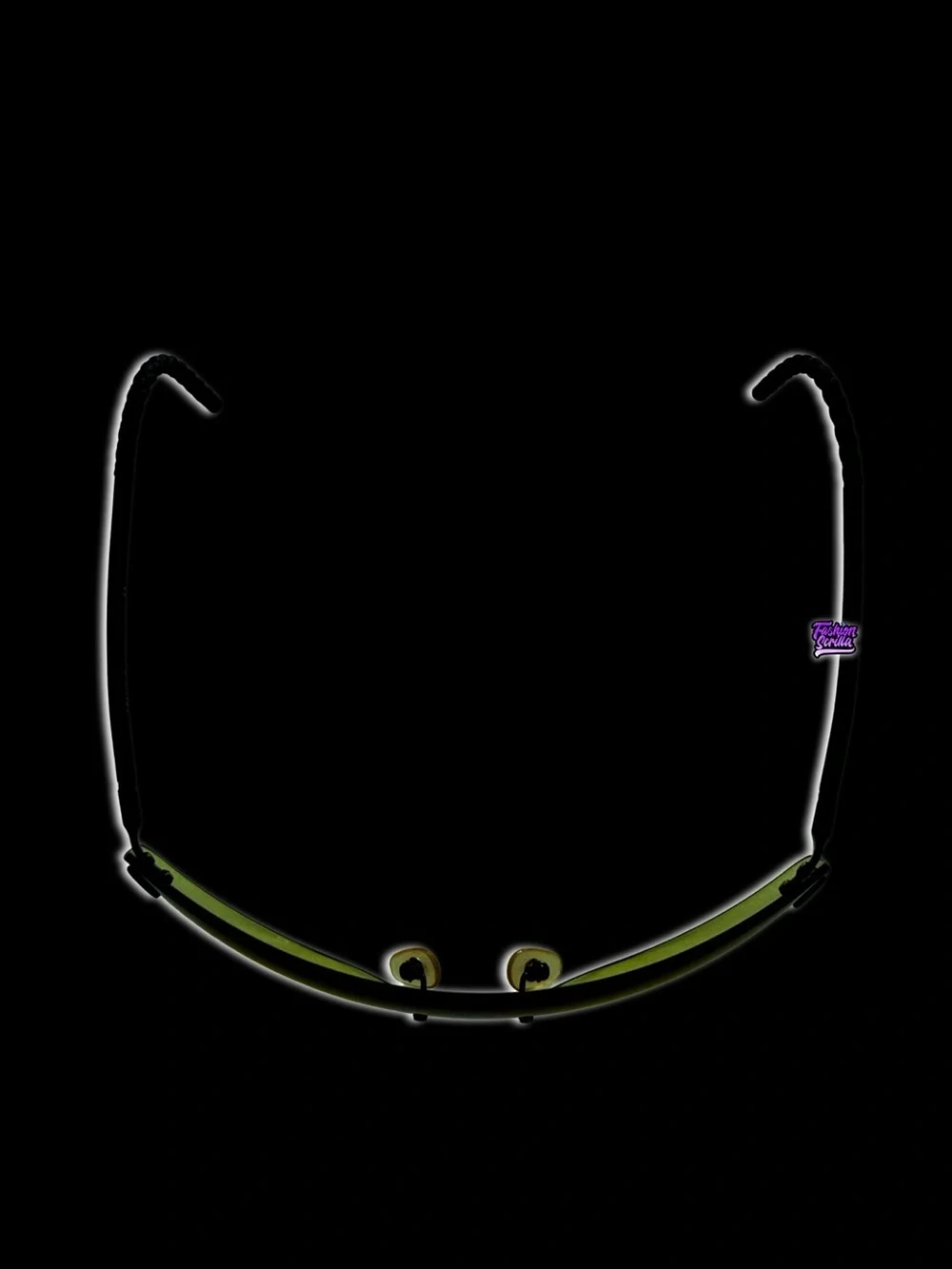 Chanel Model 4036 C126/8A Green Ombré Black Logo Rimless Y2K Shield Sunglasses